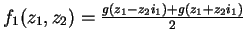 $f_{1}(z_1,z_2)=\frac{g(z_1-z_2i_1)+g(z_1+z_2i_1)}{2}$