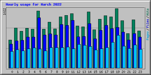 Hourly usage for March 2022