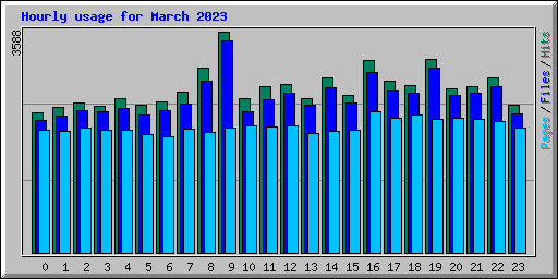 Hourly usage for March 2023