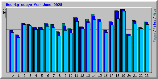 Hourly usage for June 2023