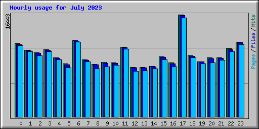 Hourly usage for July 2023