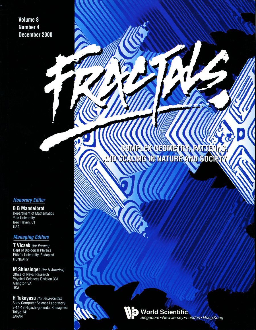 Fractals journal cover, December 2000, featuring the Tetrabrot
