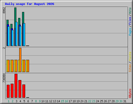 Daily usage for August 2026
