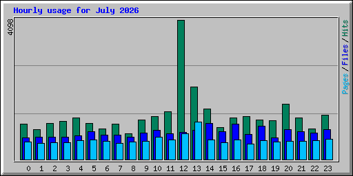 Hourly usage for July 2026
